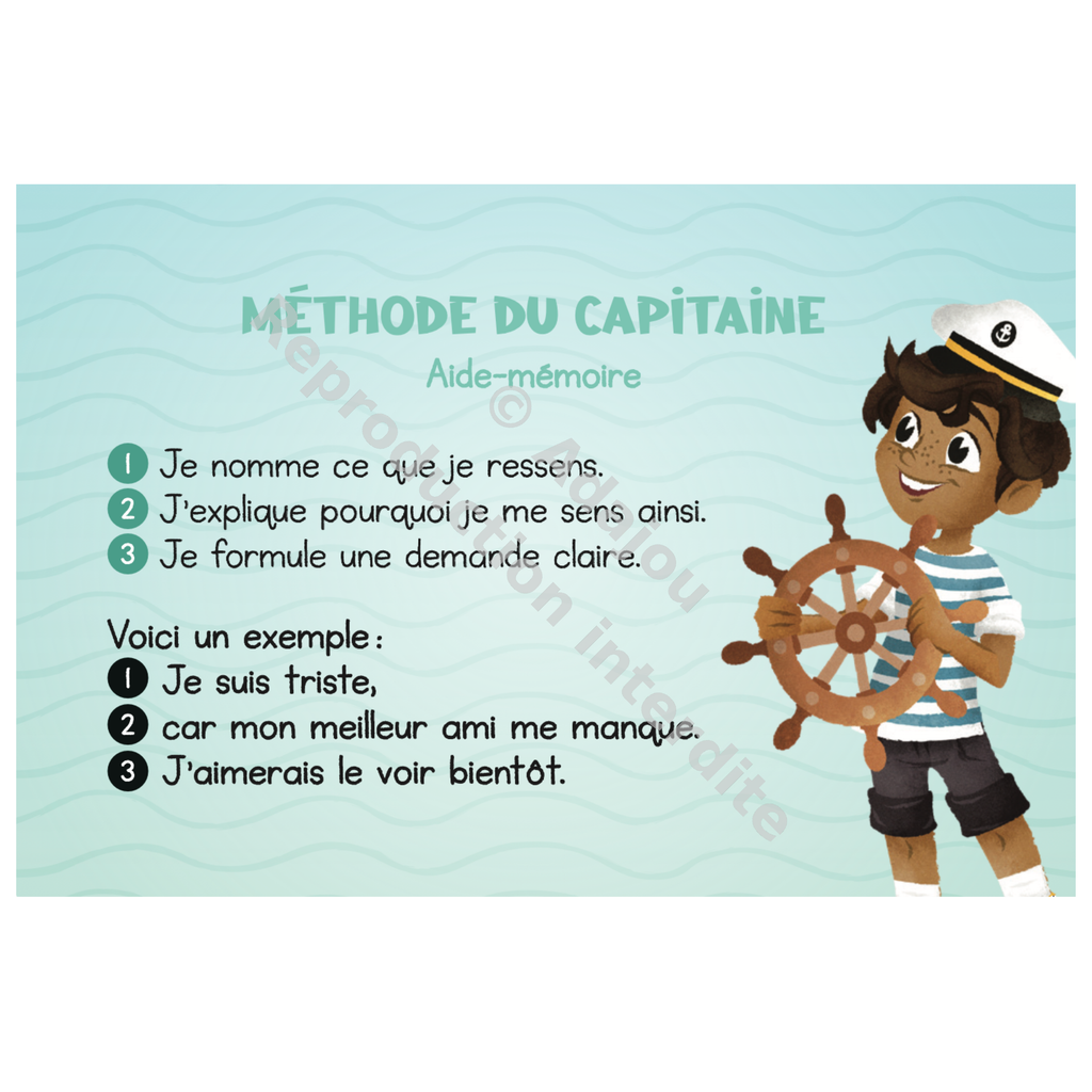 Cartons aide-mémoire – La méthode du capitaine