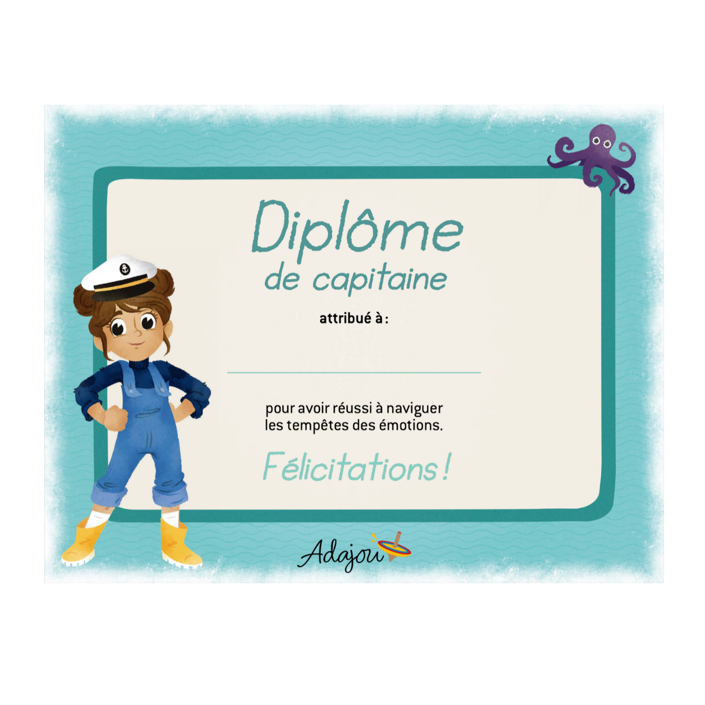 Diplôme de capitaine des émotions