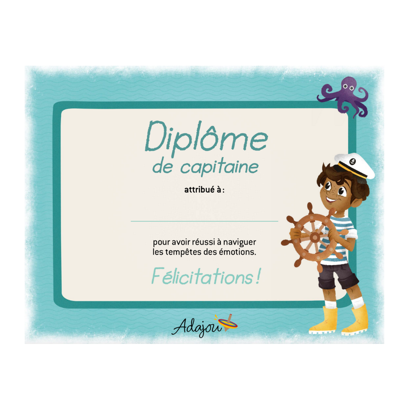 Diplôme de capitaine des émotions