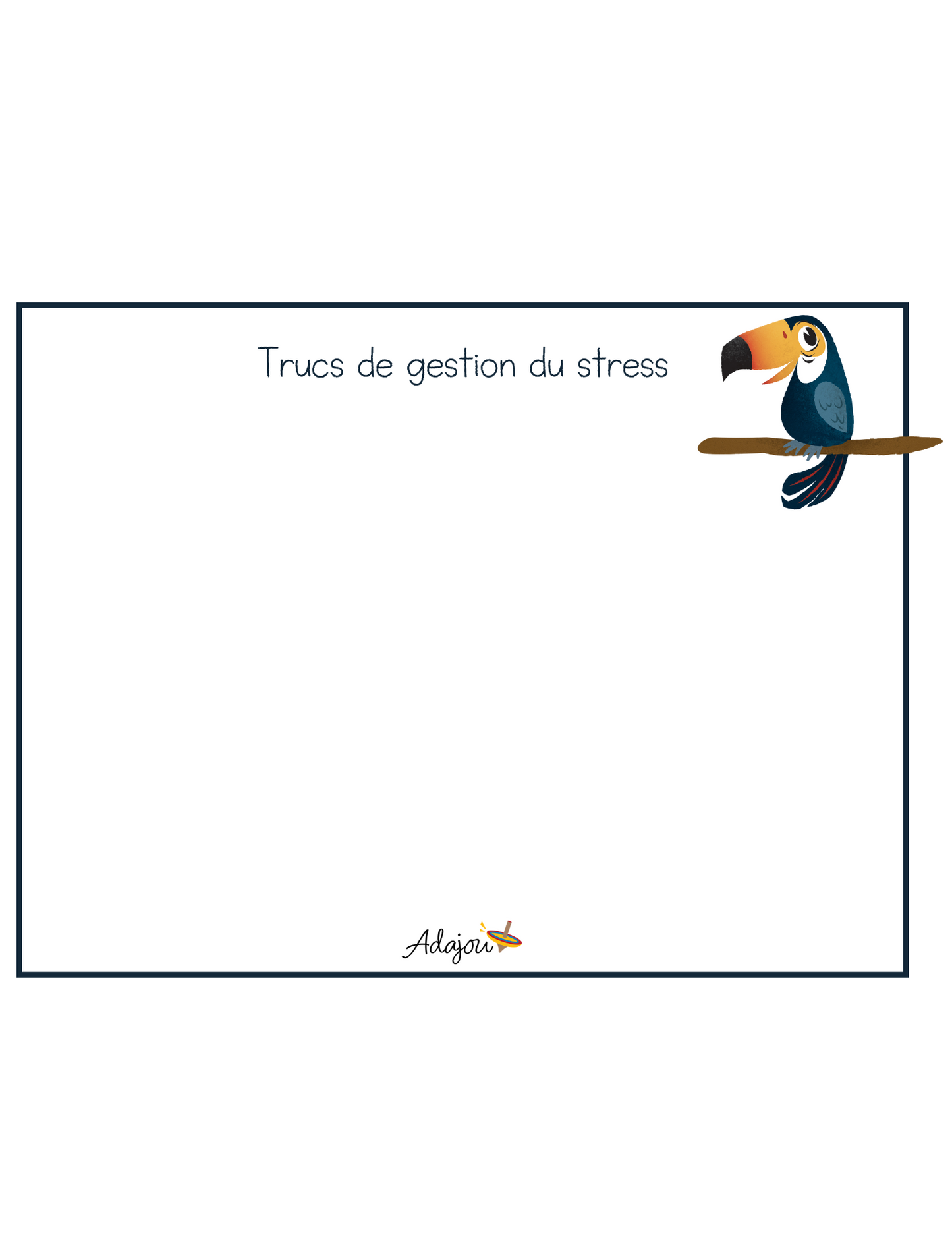 Aide-mémoire « Trucs de gestion du stress »