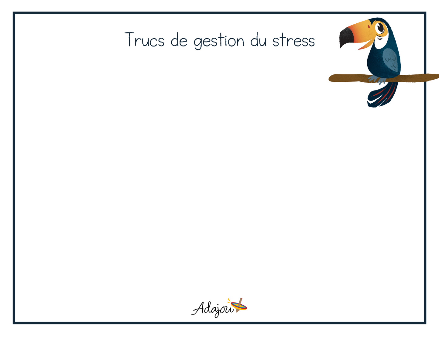 Aide-mémoire « Trucs de gestion du stress »